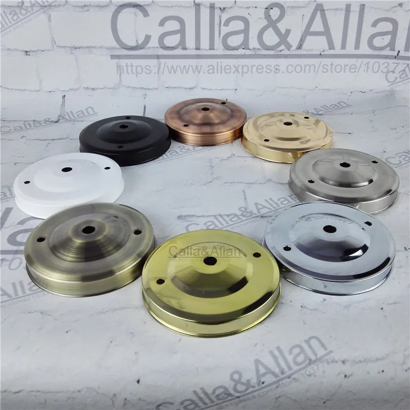sample order D105mm*H20mm 8 colors finish iron ceiling plate DIY pendant light canopy black metal ceiling mount
