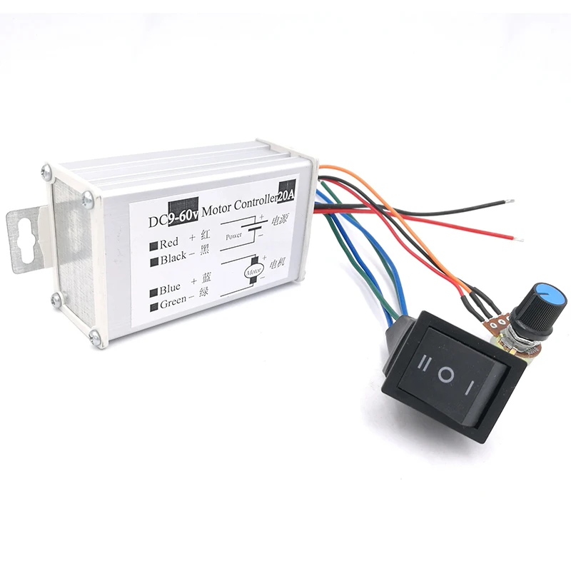 Output Current 30A 9~60VDC Metal Housing Motor Speed Controller Motor Speed 