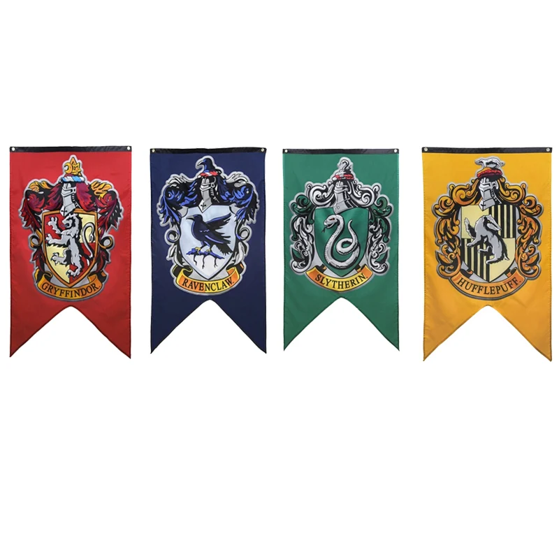 Harry Potter Flag College Banners Gryffindor Slytherin Hufflerpuff Ravenclaw Magic Home Decoration Party Supplies Kid Boy Toys