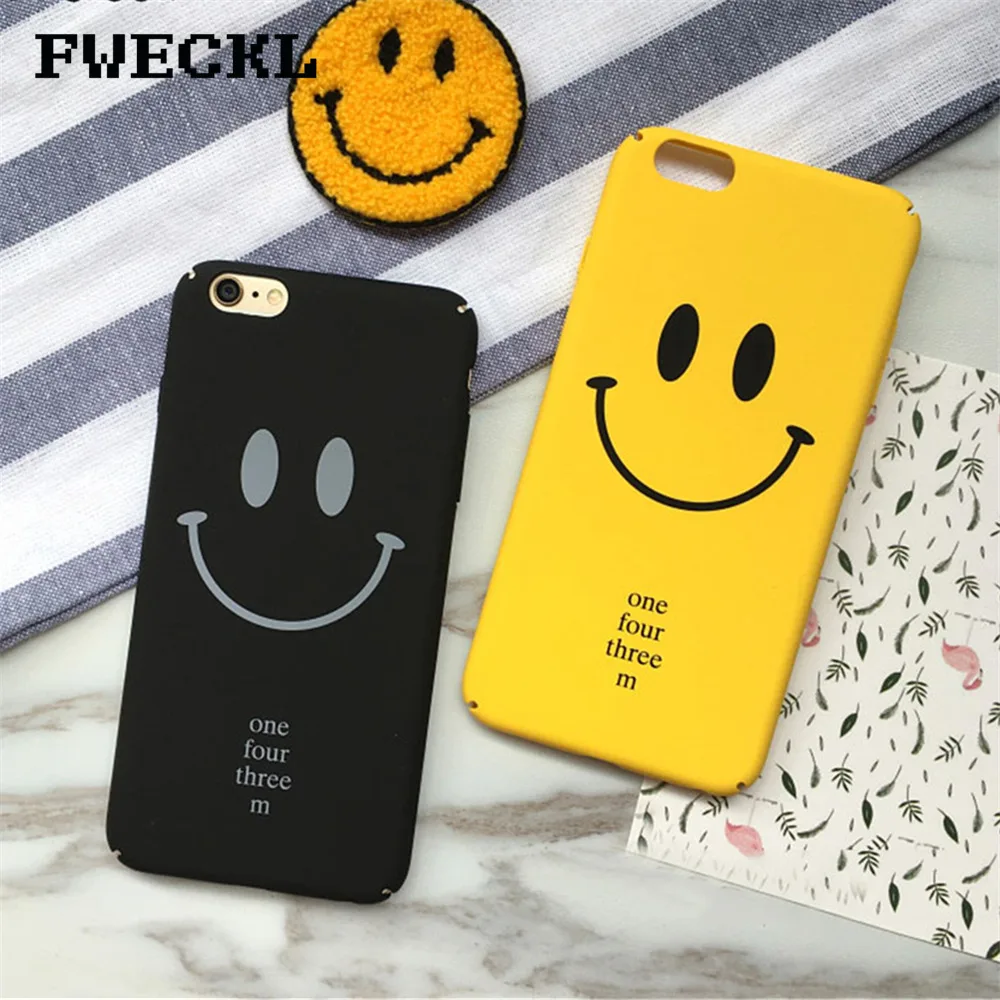 

Original Korea Fashion Smile face Phone Case For iPhone 5 5S SE Ultra Thin Expression Pattern Back Cover For iPhone 6 7 8 Plus
