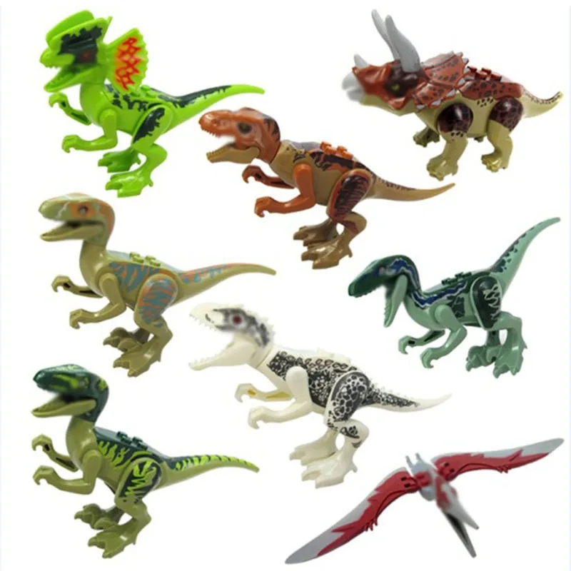 

8 in 1 Dinosaur Bricks Building Blocks Baby Toys Movie TV Characters for Children Gifts Education Compatible with Legoings