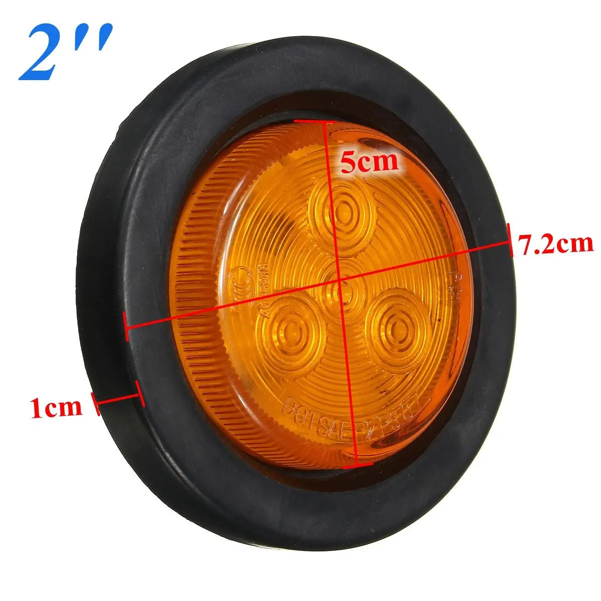 

10-30V Truck Trailer 2" Round Side Marker LED Light Signal Lamp 4LED Amber/Red