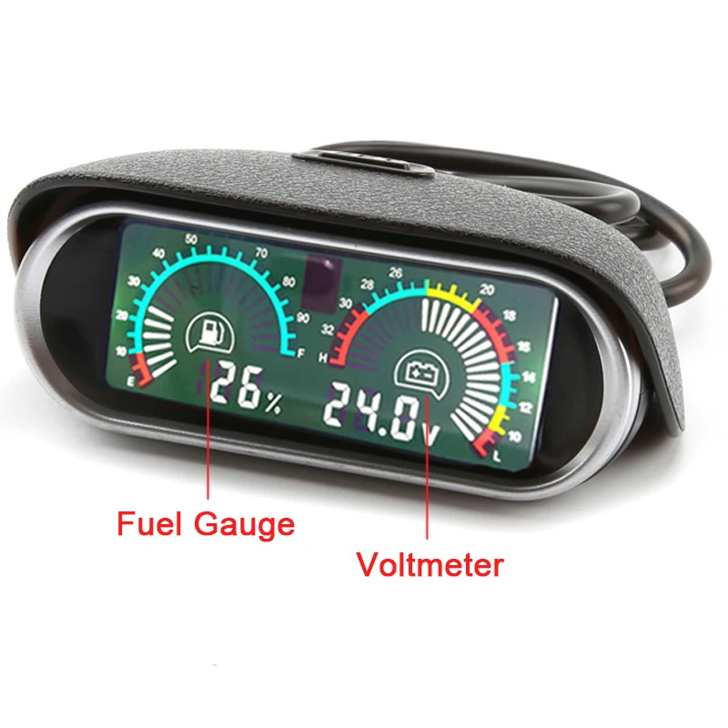 

2 in 1 Universal Oil Fuel Gauge Meter Fuel Level Gauge Horizontal 12v/24v LCD Digital Car Truck Voltmeter gauges for toyota