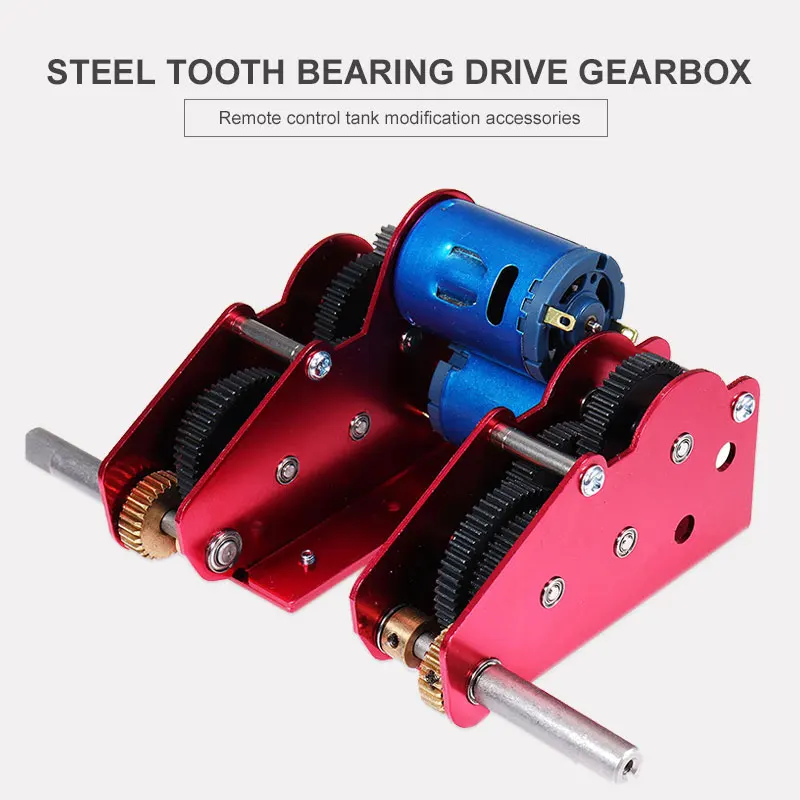 RC Tank Accessories Gearbox RC Tank Gearbox Bearings Drive 1:16 Steel Gear Metal Upgrade Assemble for HengLong Tool Convenient