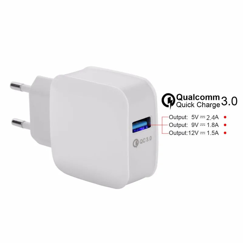 Быстрое зарядное устройство QC 3 0 18 Вт американская и Европейская вилки
