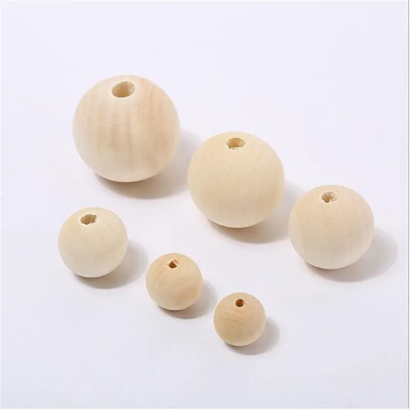 

1pack wood Beads Natural Round Loose Wood Beads for Jewelry Making Bracelet Necklace Findings 6/8/10/12/14/16/18/20mm