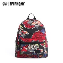 Epiphqny известный бренд Для женщин печати рюкзак холст Packbag Винтаж Национальный Дорожные сумки школы backbag для Обувь для девочек