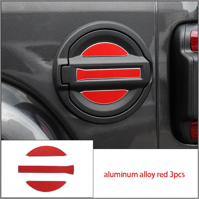 Крышка топливного бака Модифицированная Защитная крышка топливного бака специальные металлические внешние автомобильные аксессуары для JEEP Wrangler JL - Цвет: alloy red 3pcs