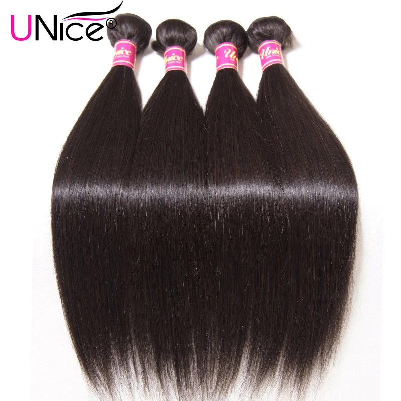 Peruvian Virgin Hair Straight 4 Bundles UNice 7A Peruvian Virgin Hair Weave, Cheap Peruvian Straight Virgin Hair Extensions 100g