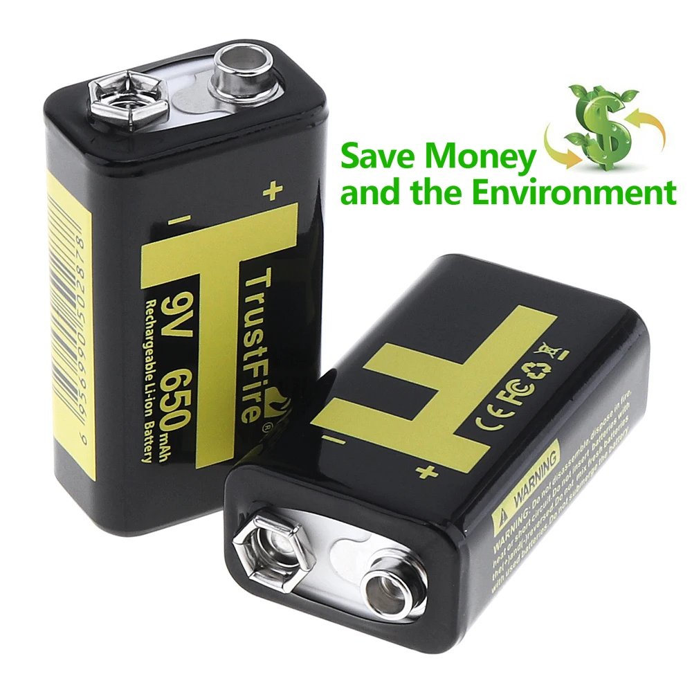 TrustFire 9V 6F22 550 mAh/650 mAh аккумуляторная батарея для мультиметра/беспроводного