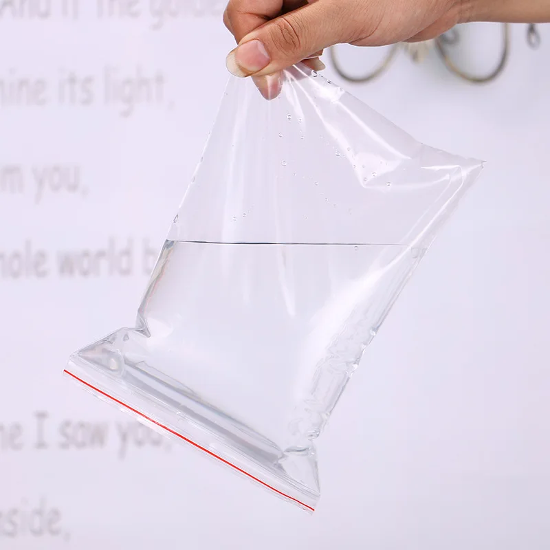 Us 0 78 5 Off 100pcs Clear Bag Resealable Plastic Bags Red Grip Self Press Seal Zip Lock Packaging Jewelry Pouch X In