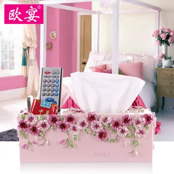 

European banquet authentic new paper towel box garden European style resin tray remote control box