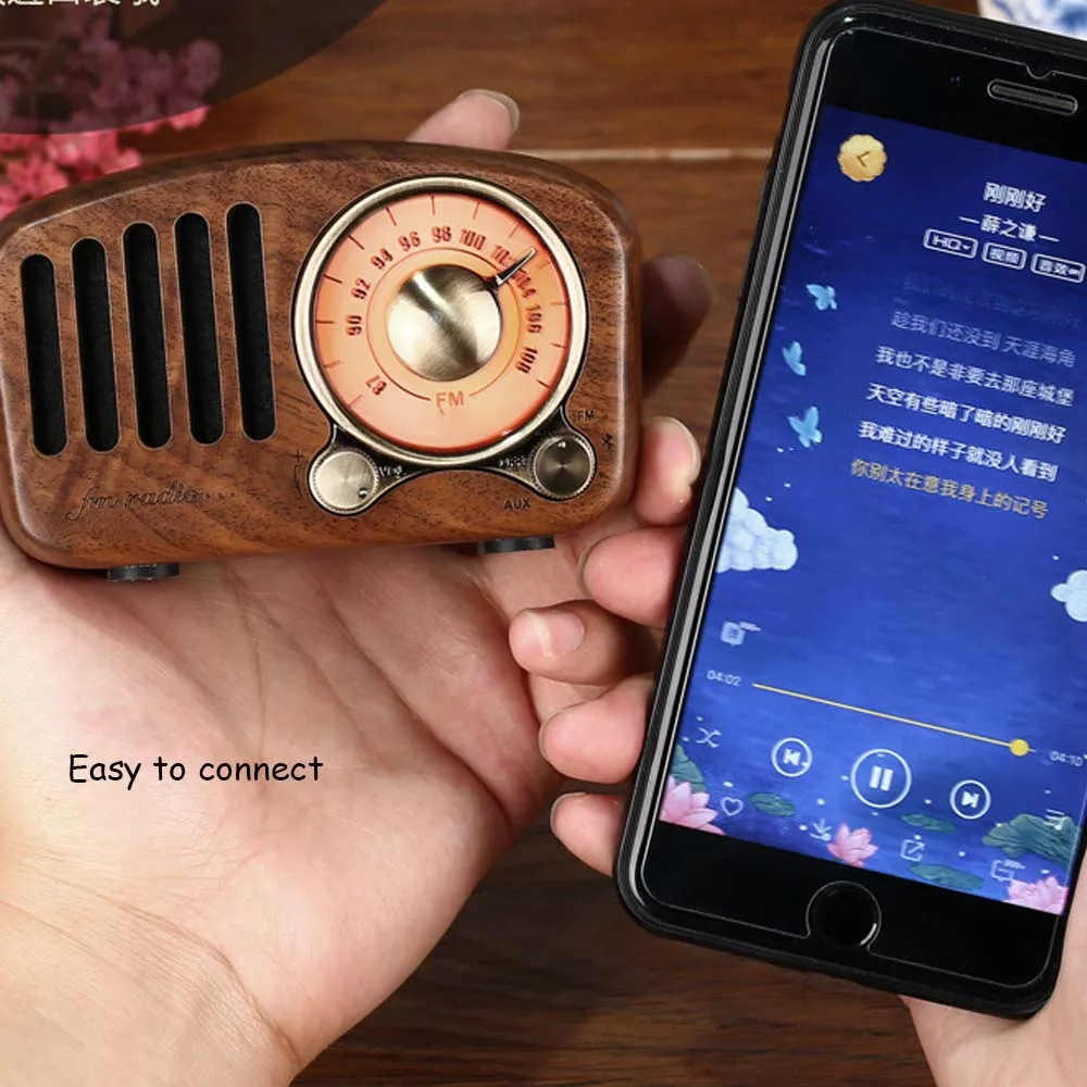 JINSERTA деревянный Bluetooth динамик портативный беспроводной динамик s с FM радио Поддержка TF карта AUX воспроизведение сабвуфер музыкальный плеер