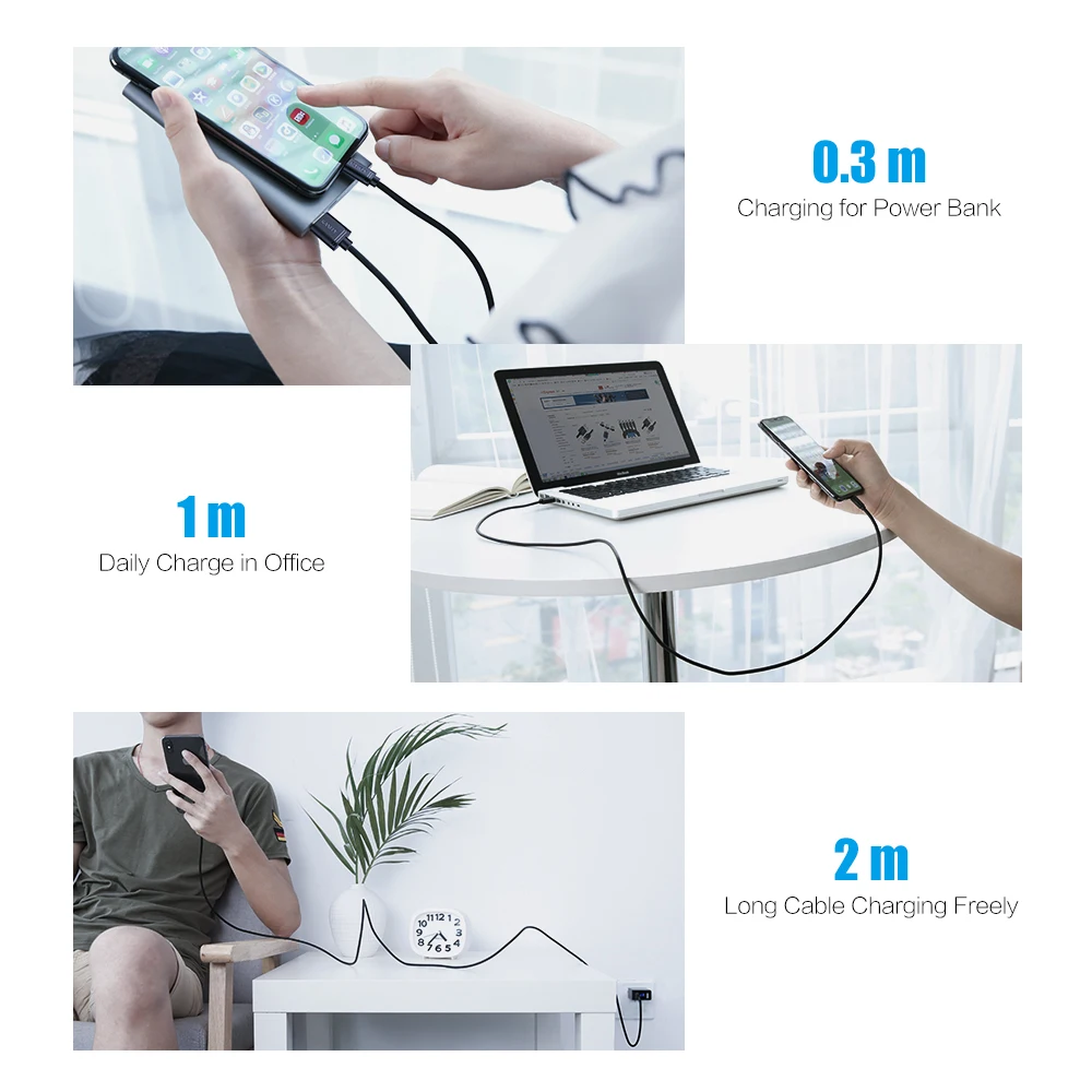RAXFLY Micro USB Cable para Samsung para S3 S4 S5 S6 de carga rápida para Xiaomi Redmi nota 4X de carga de Cable de datos de sincronización de Cable USB