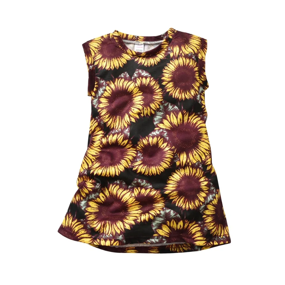Summer Baby Girls Print Flower Princess Perform Dress Child Party Beautiful Sleeveless Kid School Dance Clothes Hot Sale | Детская