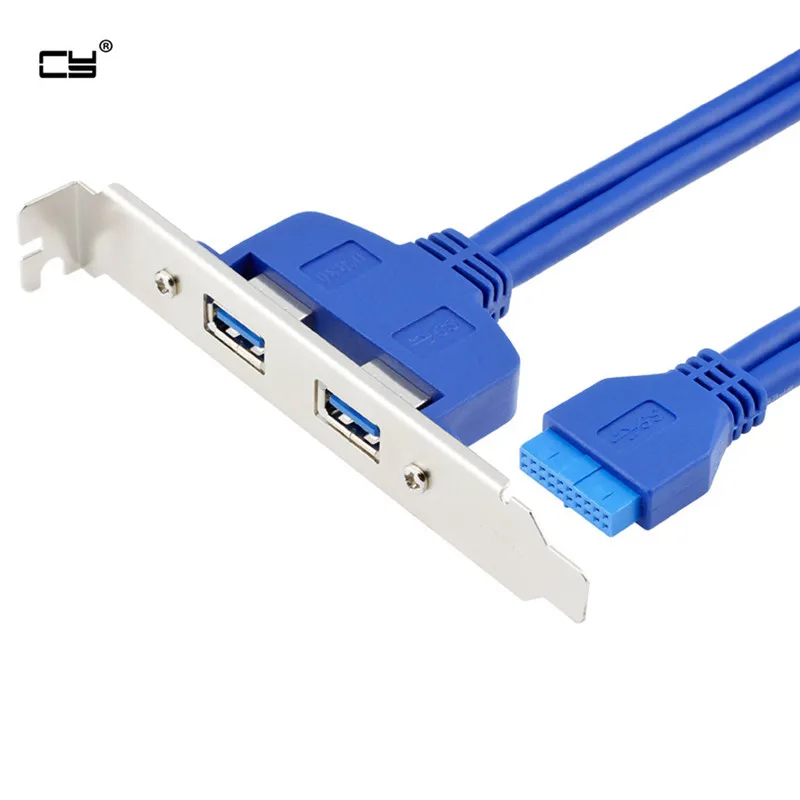 Внутренний 2Pin USB 3,0 гнездовое крепление панели к материнской плате 20pin с кронштейн pci кабель 50 см