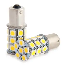 2 шт. 1156 BA15S 27 Светодиодный 5050 SMD теплый белый автомобиль хвост лампочка для фонарей стоп-сигналов лампа