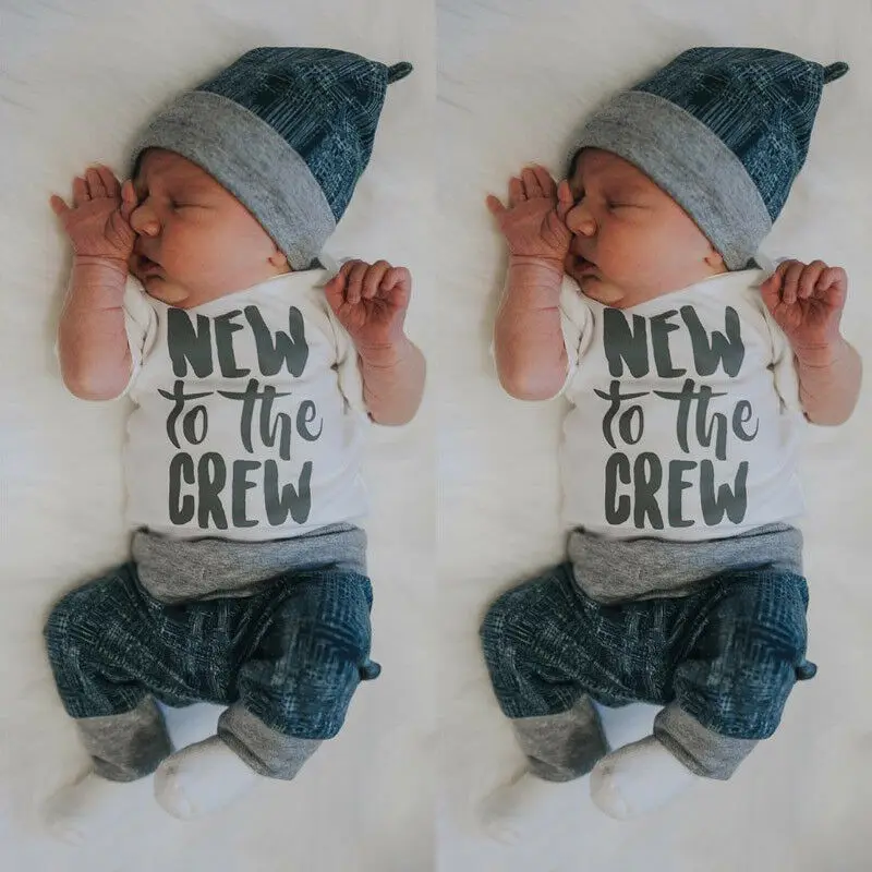 Комплект одежды для новорожденных мальчиков из 3 предметов: боди длинные брюки и