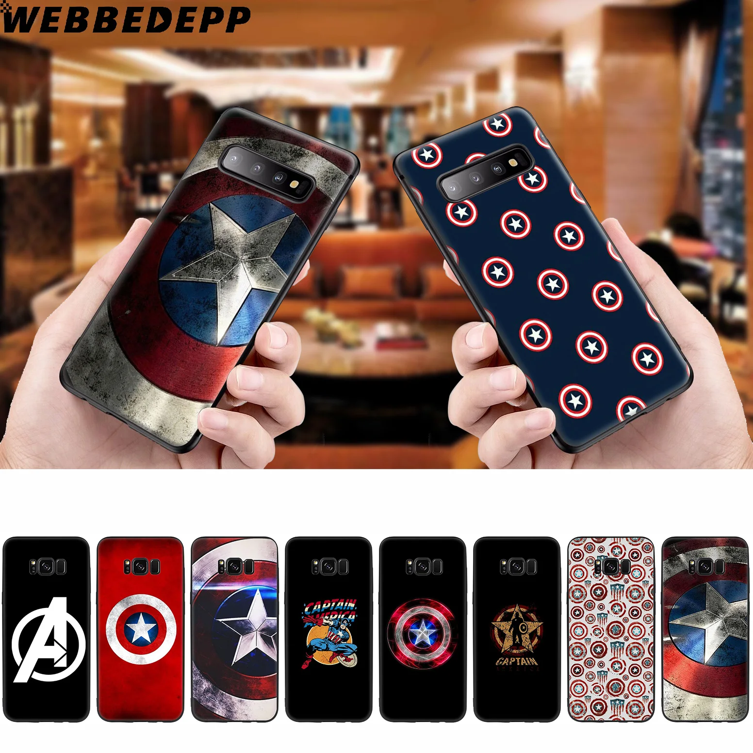 WEBBEDEPP Captain America Caps мягкий чехол для Samsung Galaxy S10 S10e S9 S8 Plus S7 S6 Edge &amp J6 2018 Note 10 9 8 |