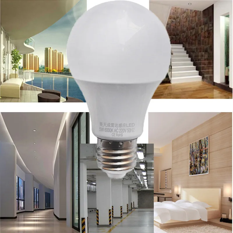 LED-Microwave-Radar-Motion-Ambient-Sensor-Light-Lamp-E27-Smart-Light-Bulb-9w-7w-5w-AC85