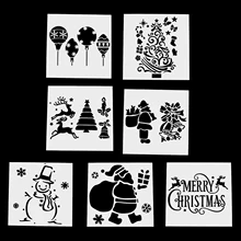 7 шт. 13x13 см Ассорти стиль Рождественская живопись трафареты для рисования шаблоны для дома пигментные скрапбукинги DIY ремесло проект альбом