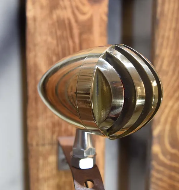 Antique Vintage BRASS MOTORCYCLE Tail Light Lenses Marker Bobber