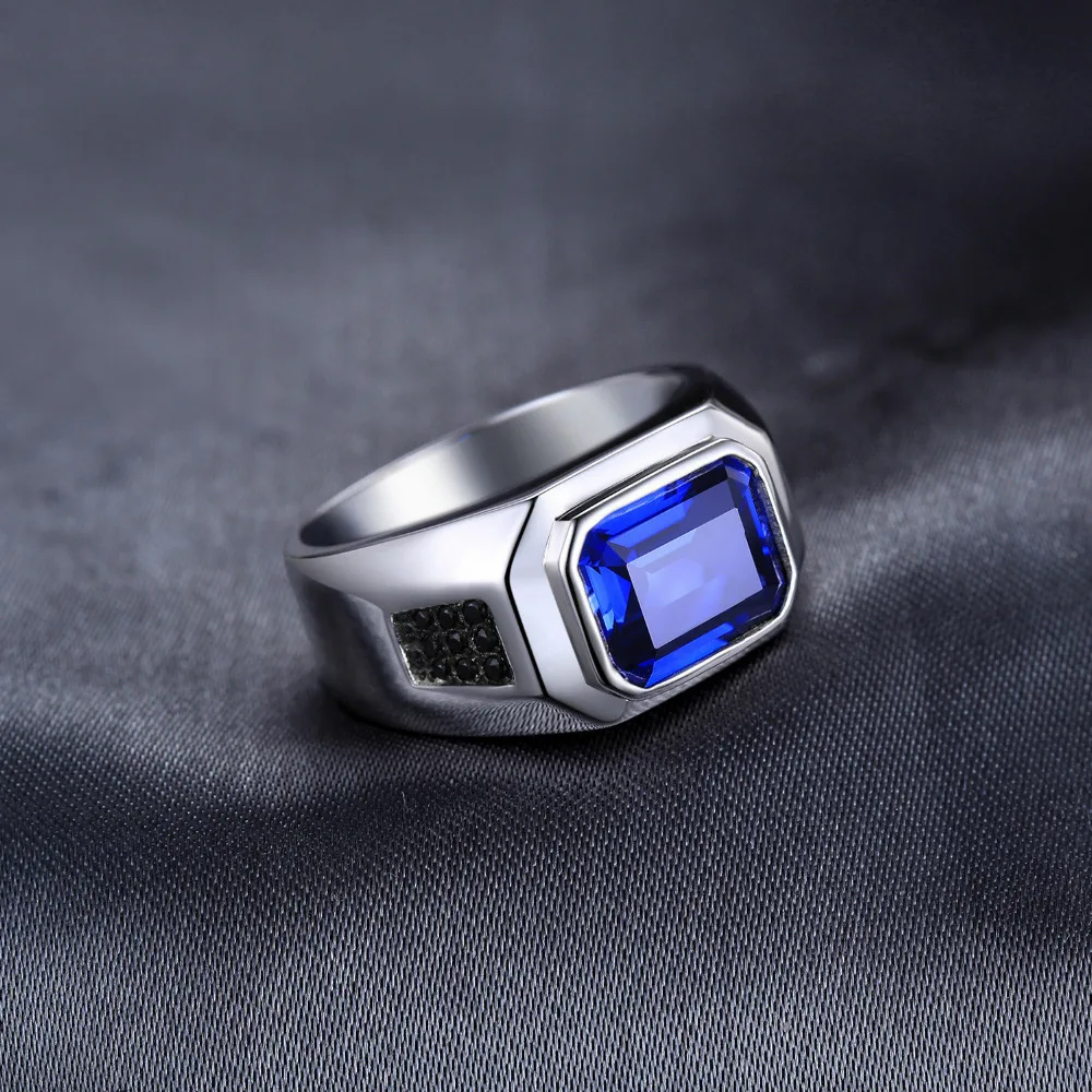 Jewelrypalace 4ct создание сапфир Обручение обручальное кольцо для Для мужчин Твердые стерлингового серебра 925 Винтаж очарование бренда Красивые ювелирные изделия