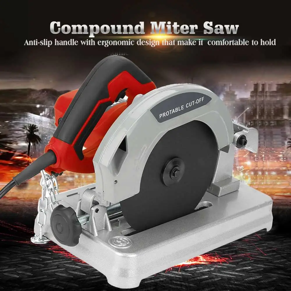 

1200W Electric Compound Miter Saw Adjustable Cutting Angle Handheld Tool 220V Small Type Sawing Machine For Aluminum