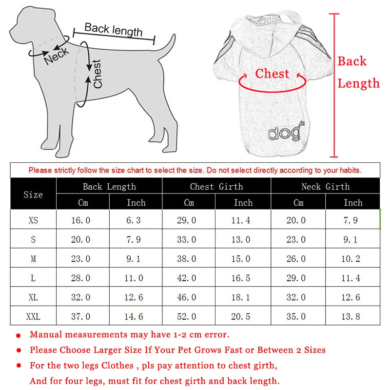 Dog T Shirt Size Chart