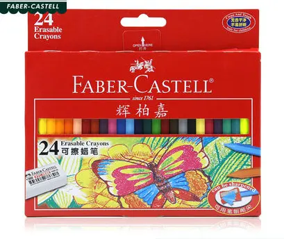 Faber Castell со стирающимися чернилами масляная пастель шестиугольная 12/18/24 цвета комплект воск для рисования Мелки школьные канцелярские товары для рукоделия - Цвет: 24 Colors Set