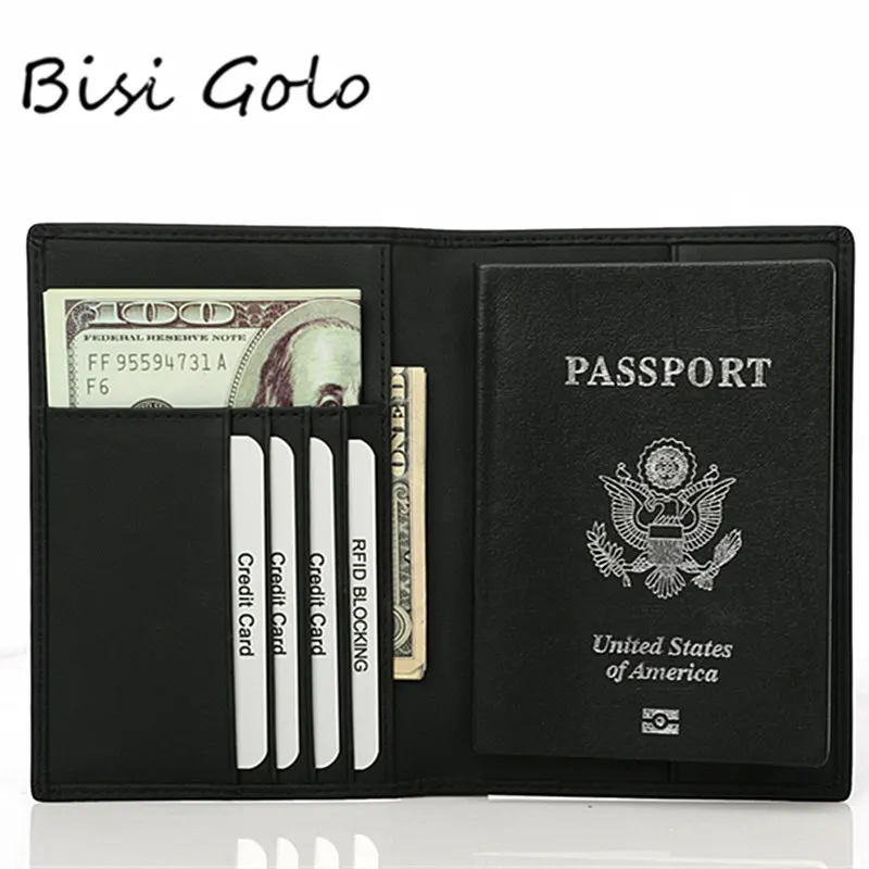 

BISI GORO New Genuine Leather Passport Wallet Women Men Travel Passport Wallet Netherlands Passport Holder Credit Card Holder