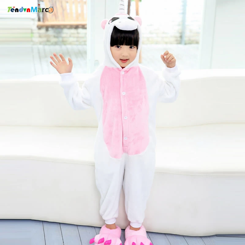 

Christmas Costumes Girl Children kigurumi infantil Kids Animal Flannel Cartoon Pajamas Sleepwear Cosplay Onesie Unicorn Stitch