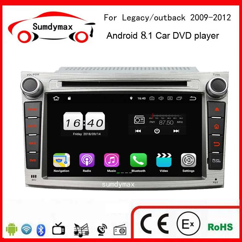 7 &quotAndroid 8 1 автомобильный DVD для Subaru Legacy Outback 2 Din 4 Core руль управление gps навигации 1080