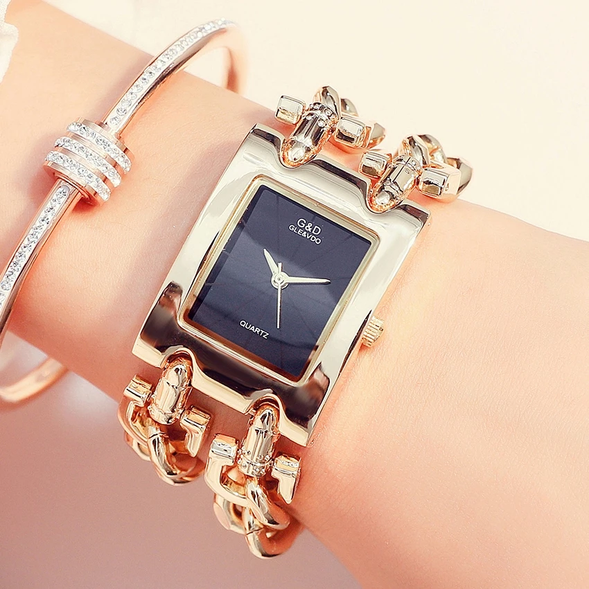 

Luxury Brand Golden Female Watches Steel Strip Quartz Crystal Ladies Bracelet Watch Women Gift Zegarek Damski Relojes Para Mujer