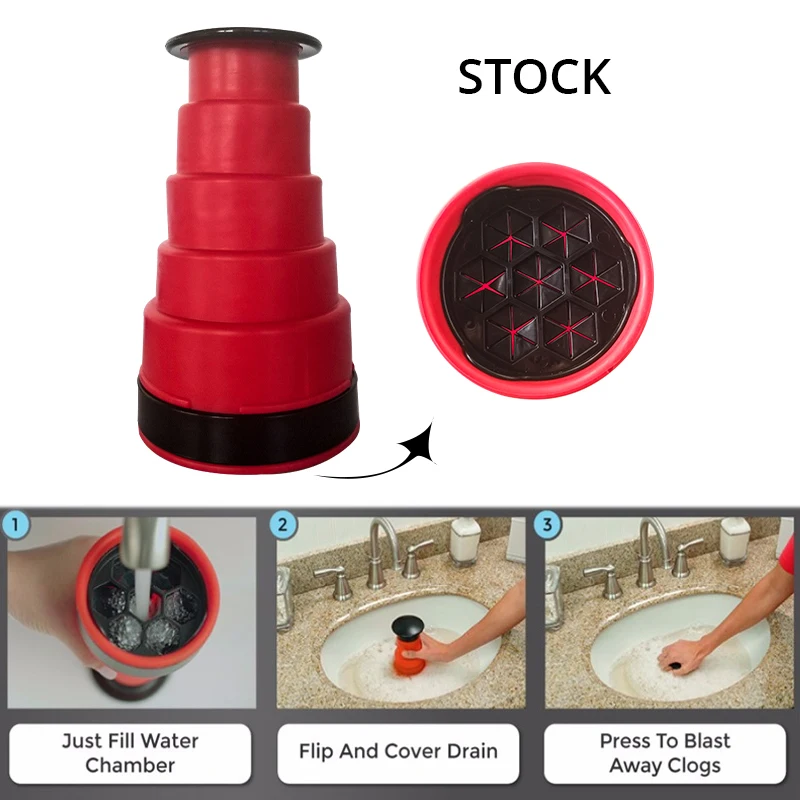 

New High Pressure Powerful Manual Sink Plunger Cleaner Air Power Drain Blaster Pump For Bath Toilets Bathroom Kitchen