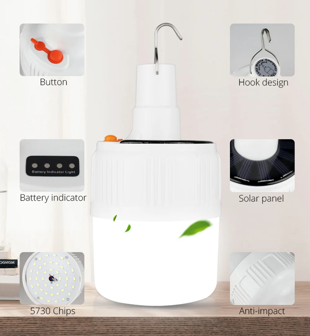 SHENYU Портативный перезаряжаемый светодиодный светильник, лампа на солнечной батарее, аварийный светильник для ночного рынка, для кемпинга, дома