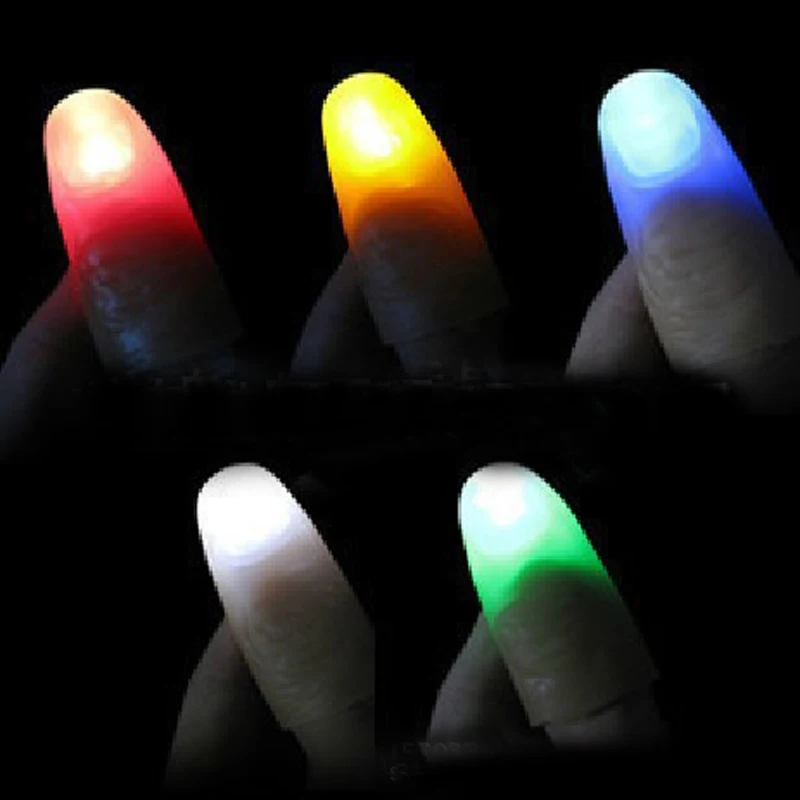 2pcs LED Finger Thumbs Light Magic Prop Party Nahaufnahme Streich Novel Toy 