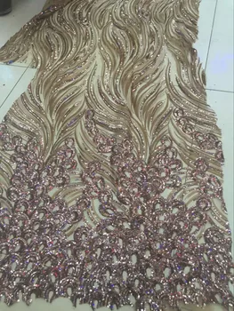 

S-3303 New arrival African sequins net lace fabric. Ladies mesh lace fabric with sequins