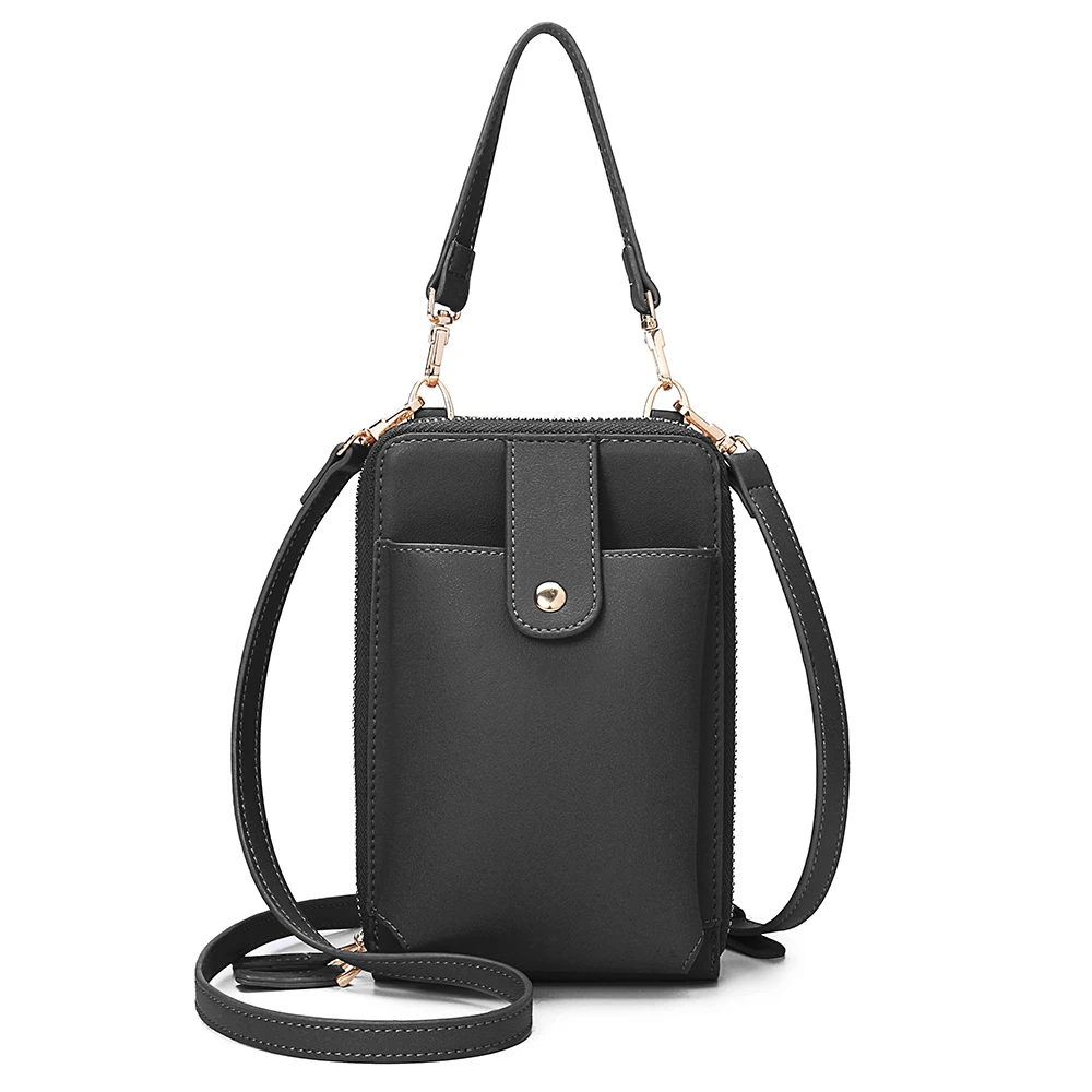 Черный Brand Mini Crossbody Shoulder Bag Women High Quality Cell Phone Pocket Ladies Purse Clutch Fashion PU Leather Handbags Female - Цвет: Черный