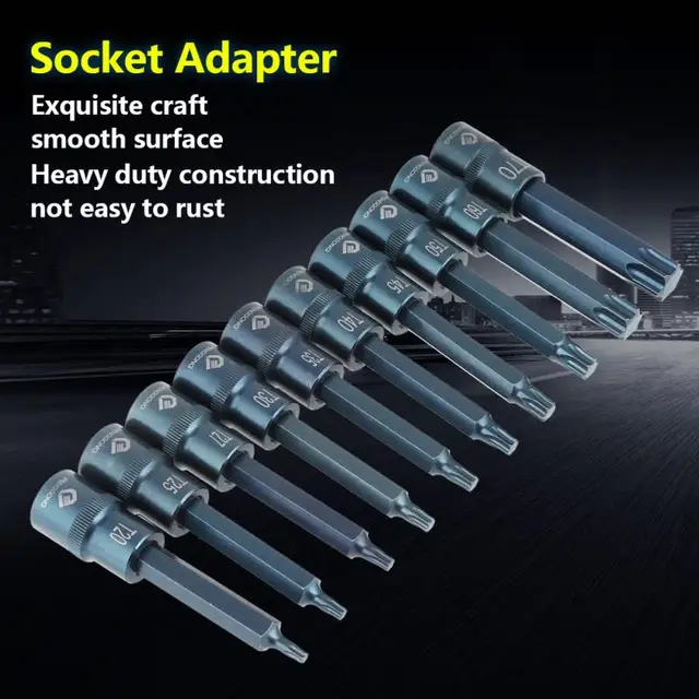 1/2″ T20 T25 T27 T30 T35 T40 T45 T50 T60 T70 Plum Electric Screwdriver Socket Bit Power Tool Drive Sockets 100mm /3.9inch Length