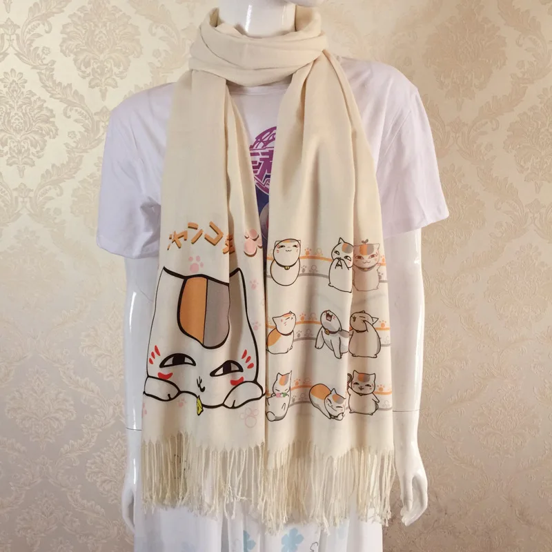 

Natsume Yuujinchou Scarf Anime Women Boys Girls Imitation Cashmere Autumn Winter Warm Tassel Scarf Shawl Soft Warm Wrap Gift