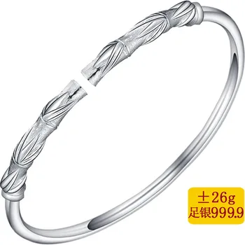 

2020 New Top Fashion Women Alexandrite Classic No Bangle 999.9 Glossy Female Fashion Bamboo Bracelet Shedding Sterling Fine