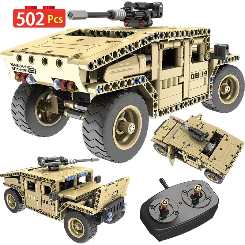 502 шт. RC автомобиль внедорожник строительные блоки Technic WW2 дистанционное
