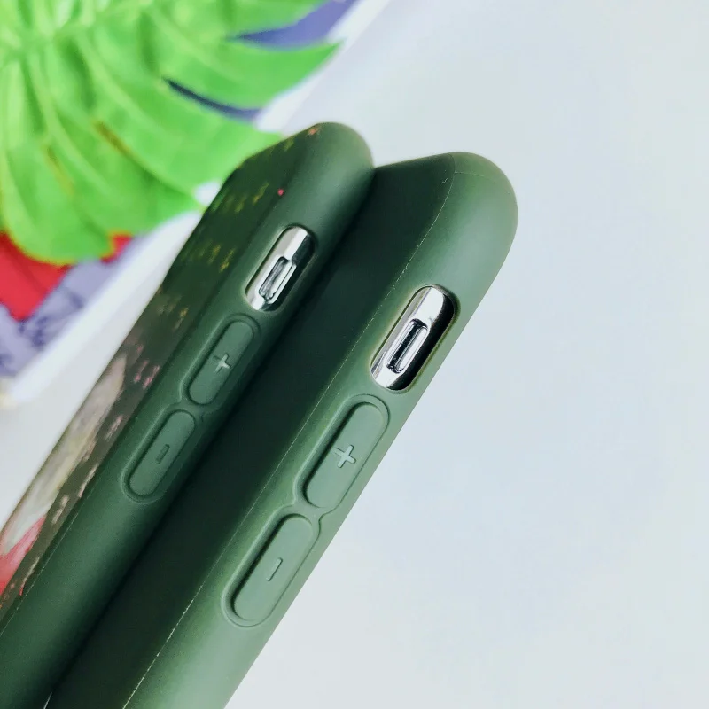 Para iphone XS MAX X caso perro dinosaurio TPU silicona mate verde fundas cubierta 6 6 s más 7 8 más suave TPU capas conque