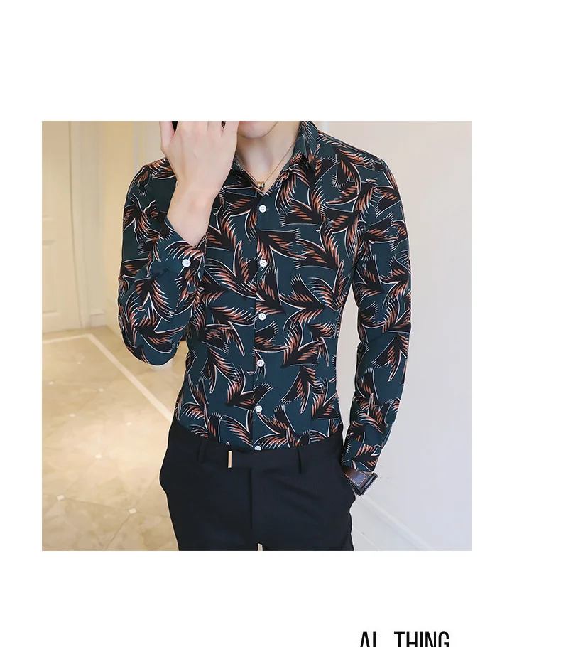 Новые YC045 * 2018 ВЕСНА Новинка дизайна и цвета рубашка с длинным рукавом Мужская DJ Club рубашка P50 цветок