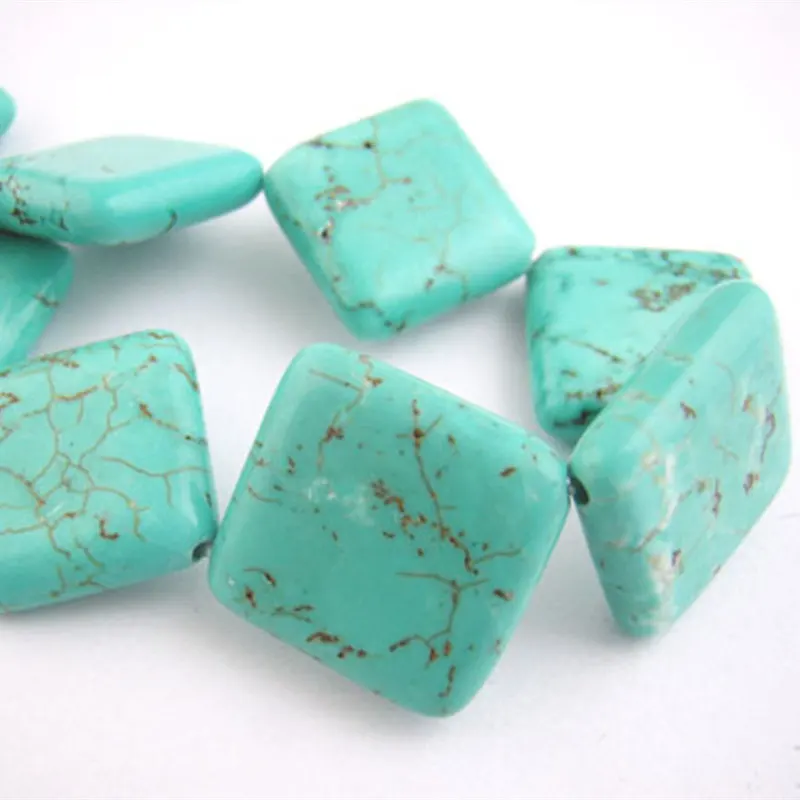 

DoreenBeads Imitation Stone Beads Square Green 15x15mm ,40cm(15 6/8") long, 1 Strand(approx 21PCs) (B01443)