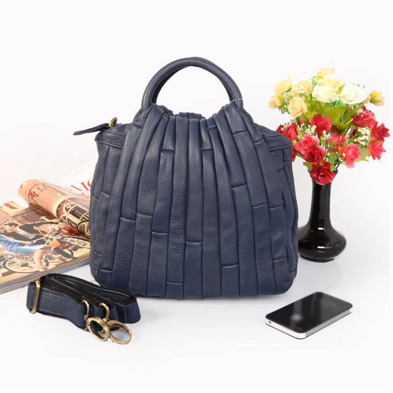 

2018 New Ladies Shoulder Bags Genuine Leather Bag Female zipper hasp Women top-handle bags Pure color Soft shoulder bag women