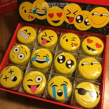 Новое поступление! 12 шт./лот улыбающееся лицо круглая жестяная коробка для хранения шкатулка портативный Sundrie чехол швейная коробка горячая распродажа