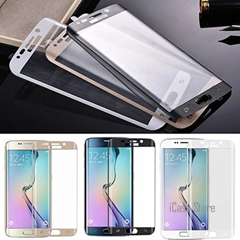 

3D Full Coverage Tempered Glass Screen Protector For Galaxy S6 Edge G925F S7 edge G935F Metal Plate 9H Screen Protective Film