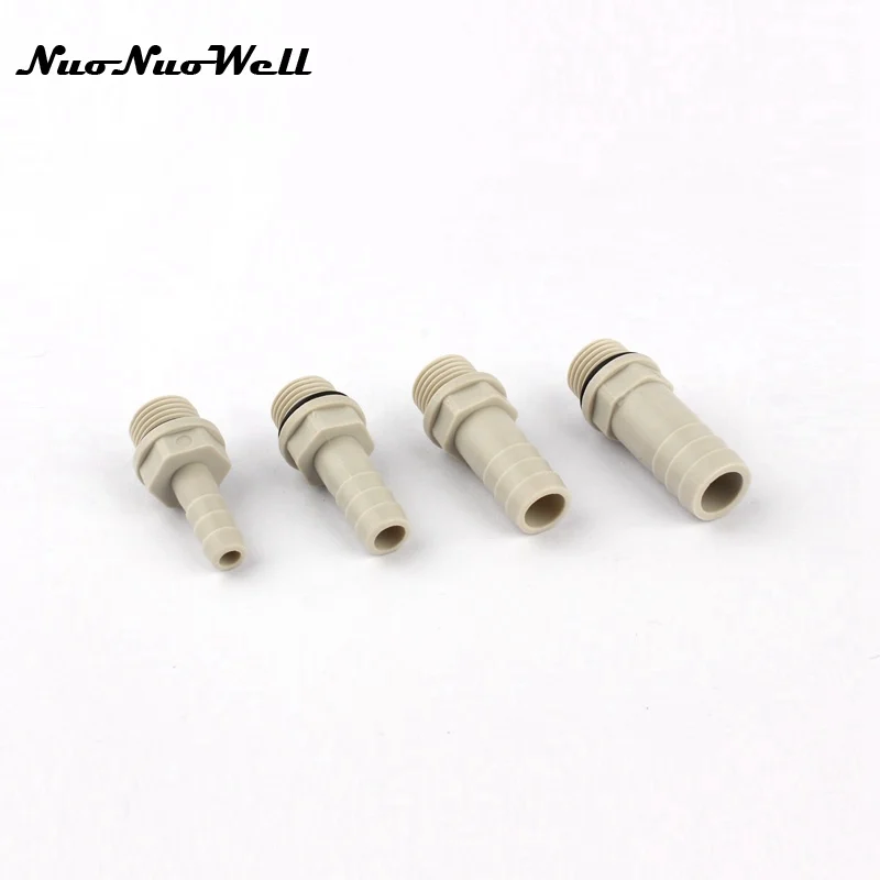 5pcs NuoNuoWell Plastic Steel 1 4 Thread to 6mm 8mm 10mm Hose Straight Connector Aquarium Air